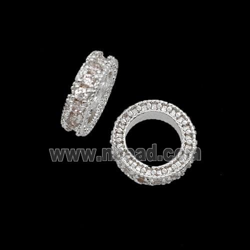Copper Bead Pave Zircon, Gold Plated