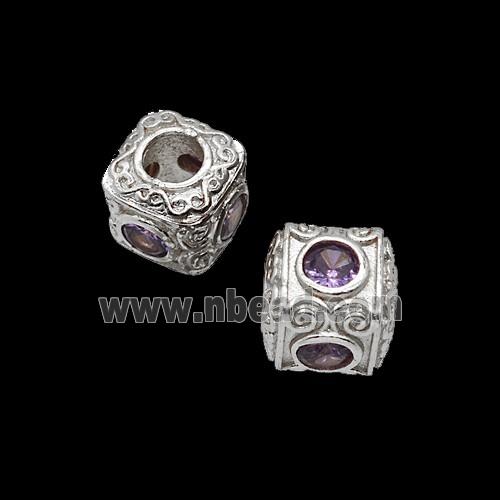Copper Bead Pave Zircon, Gold Plated