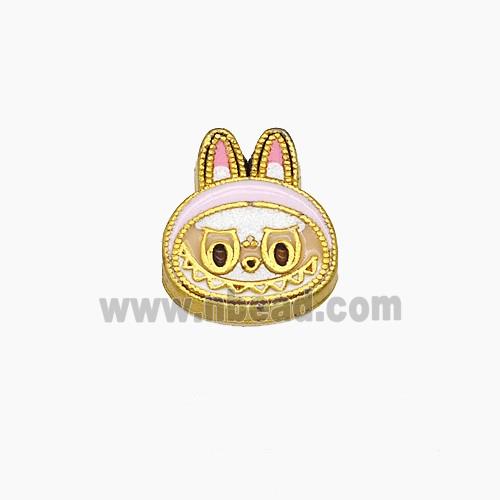 Copper Bead Pave Zircon, Gold Plated