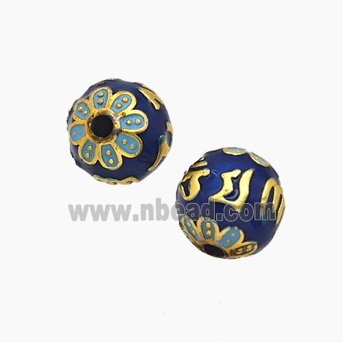 Copper Bead Pave Zircon, Gold Plated