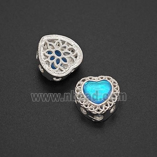 Copper Bead Pave Zircon, Silver Plated