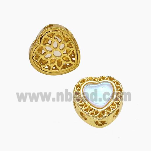 Copper Bead Pave Zircon, Silver Plated