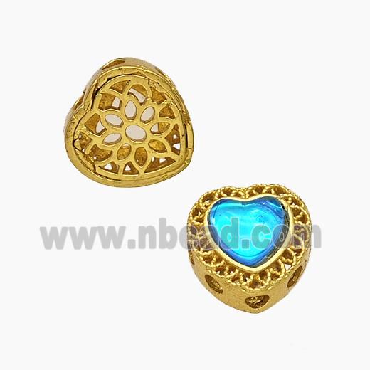Copper Bead Pave Zircon, Silver Plated