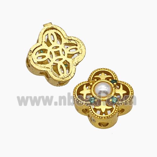 Copper Bead Pave Zircon, Silver Plated