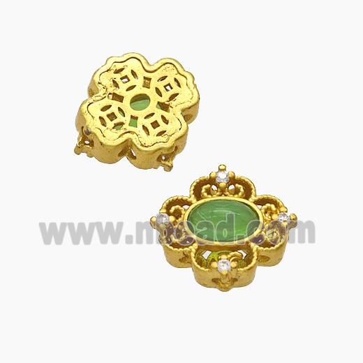 Copper Bead Pave Zircon, Silver Plated