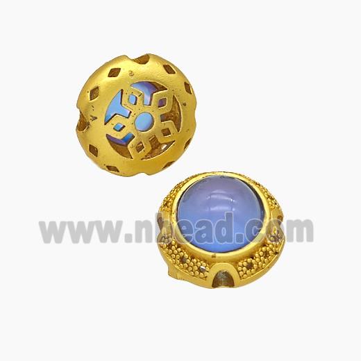 Copper Bead Pave Zircon, Silver Plated