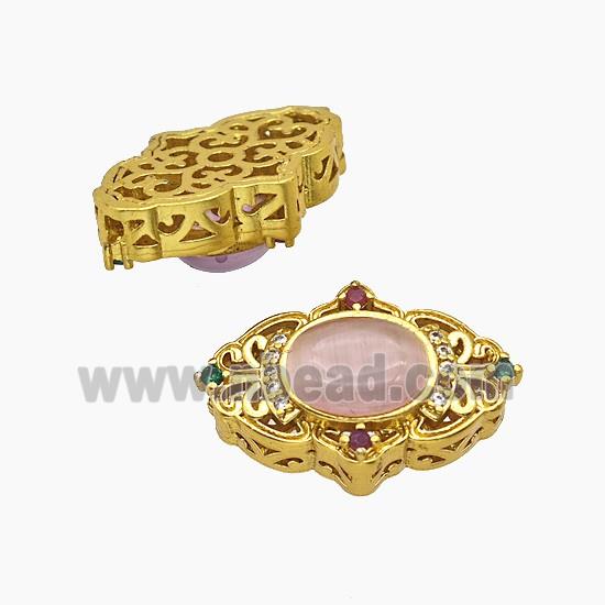 Copper Bead Pave Zircon, Silver Plated