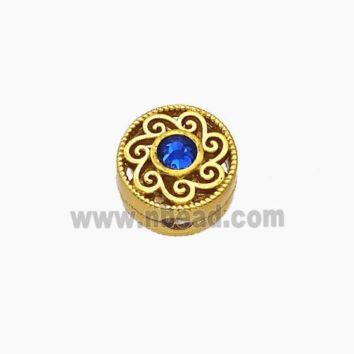 Copper Bead Pave Zircon, Silver Plated