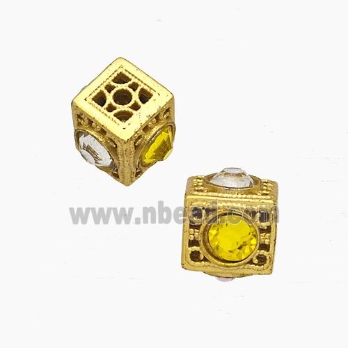 Copper Bead Pave Zircon, Silver Plated