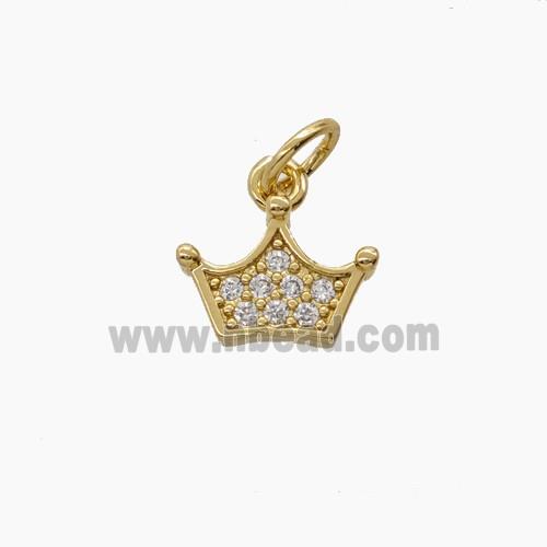 Copper Pendant Pave Zircon, Gold Plated