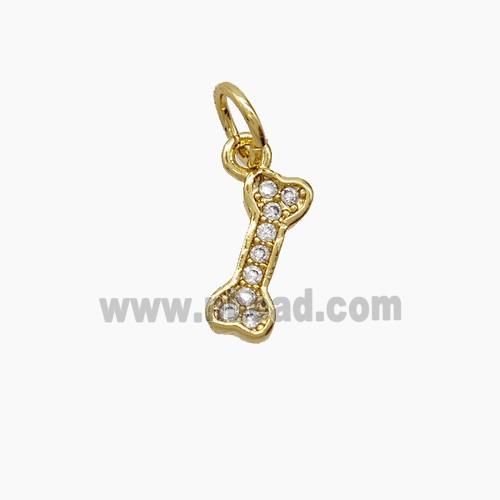 Copper Pendant Pave Zircon, Gold Plated