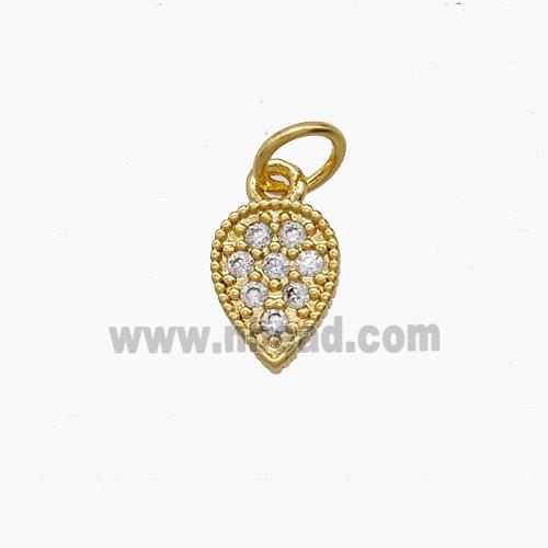 Copper Pendant Pave Zircon, Gold Plated