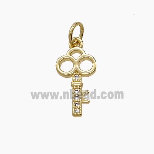 Copper Pendant Pave Zircon, Gold Plated