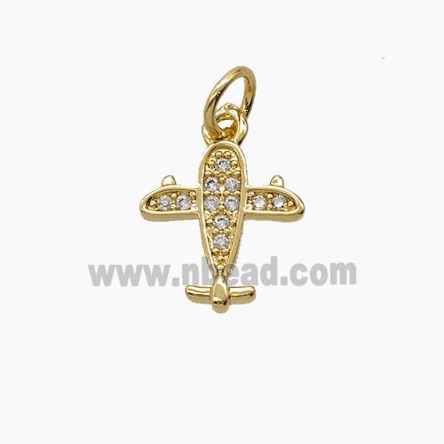 Copper Pendant Pave Zircon, Gold Plated