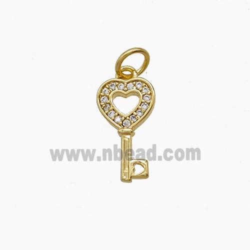 Copper Pendant Pave Zircon, Gold Plated