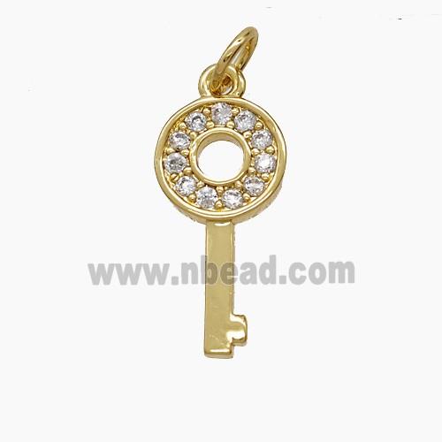 Copper Pendant Pave Zircon, Gold Plated