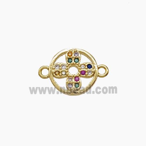 Copper Pendant Pave Zircon, Gold Plated