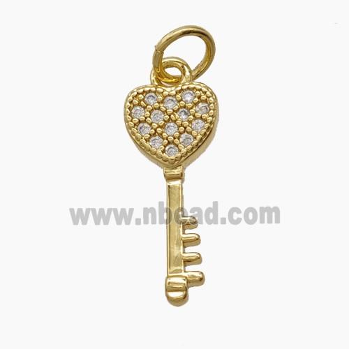 Copper Pendant Pave Zircon, Gold Plated