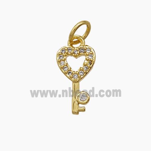 Copper Pendant Pave Zircon, Gold Plated