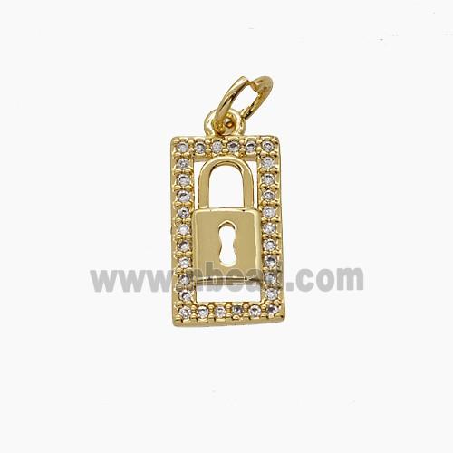 Copper Pendant Pave Zircon, Gold Plated