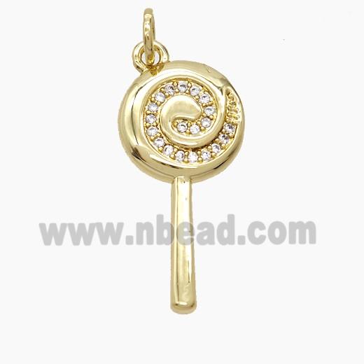 Copper Pendant Pave Zircon, Gold Plated