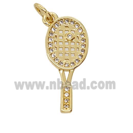 Copper Pendant Pave Zircon, Gold Plated
