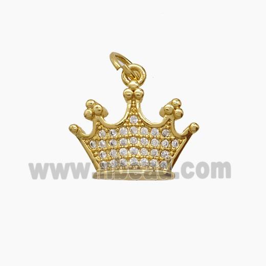 Copper Pendant Pave Zircon, Gold Plated