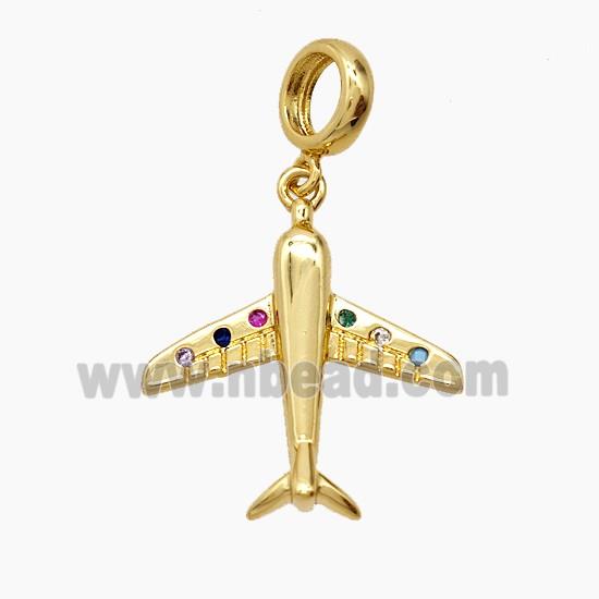 Copper Pendant Pave Zircon, Gold Plated