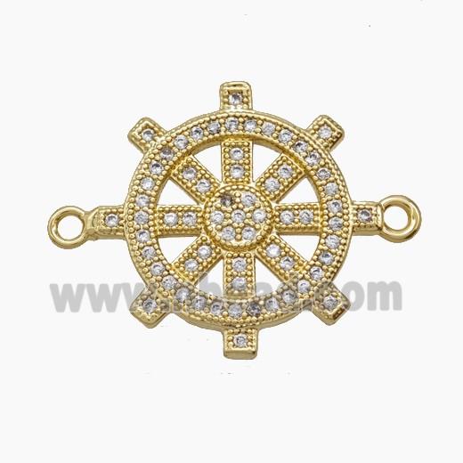 Copper Pendant Pave Zircon, Gold Plated
