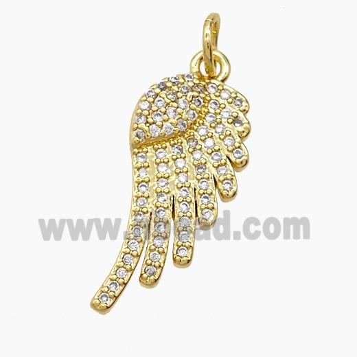 Copper Pendant Pave Zircon, Gold Plated