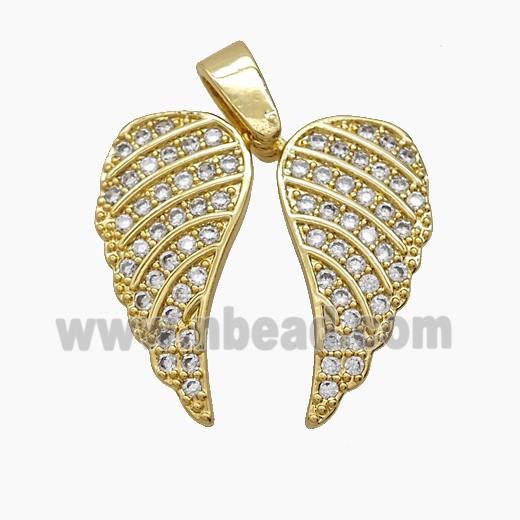 Copper Pendant Pave Zircon, Gold Plated