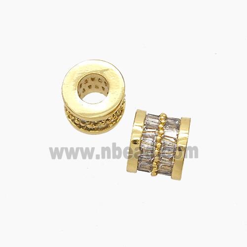Copper Pendant Pave Zircon, Gold Plated
