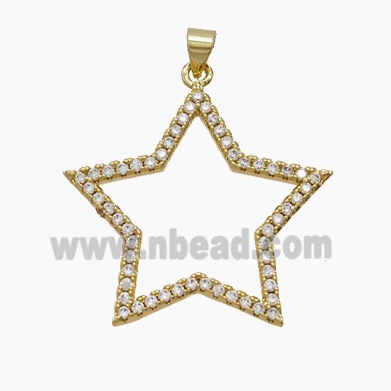Copper Pendant Pave Zircon, Gold Plated