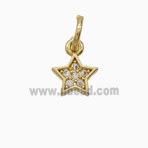 Copper Pendant Pave Zircon, Gold Plated