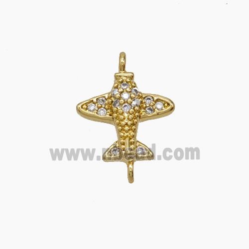 Copper Pendant Pave Zircon, Gold Plated