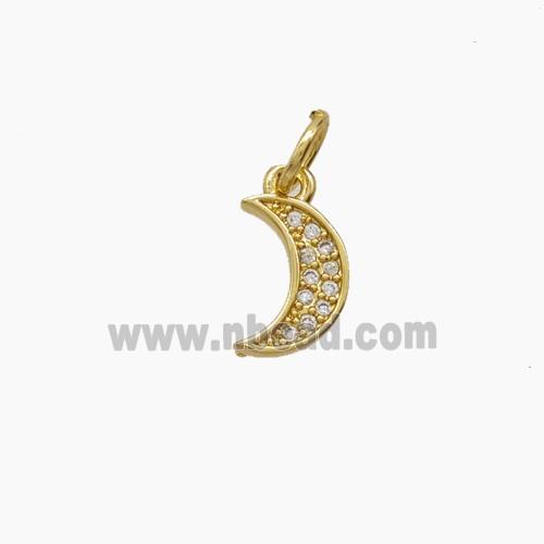 Copper Pendant Pave Zircon, Gold Plated