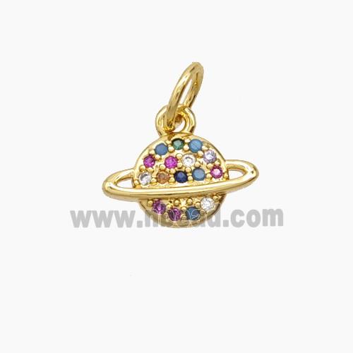 Copper Pendant Pave Zircon, Gold Plated