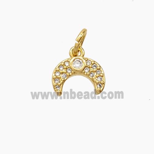 Copper Pendant Pave Zircon, Gold Plated