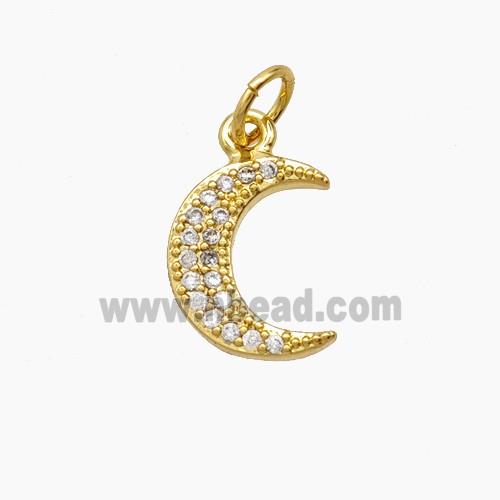 Copper Pendant Pave Zircon, Gold Plated