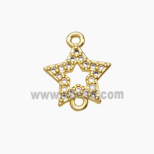 Copper Pendant Pave Zircon, Gold Plated