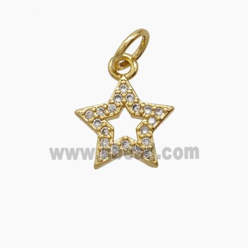 Copper Pendant Pave Zircon, Gold Plated