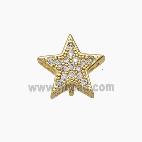 Copper Pendant Pave Zircon, Gold Plated