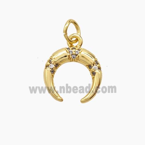 Copper Pendant Pave Zircon, Gold Plated
