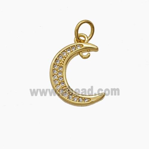 Copper Pendant Pave Zircon, Gold Plated