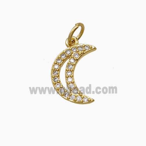 Copper Pendant Pave Zircon, Gold Plated