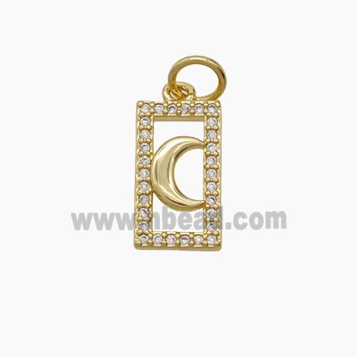 Copper Pendant Pave Zircon, Gold Plated