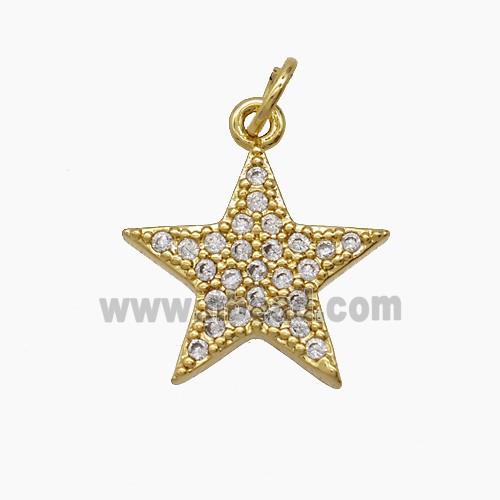 Copper Pendant Pave Zircon, Gold Plated