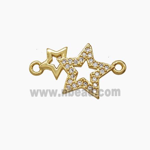 Copper Pendant Pave Zircon, Gold Plated