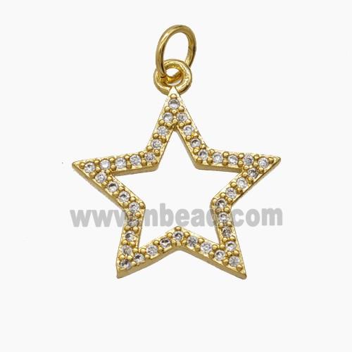 Copper Pendant Pave Zircon, Gold Plated