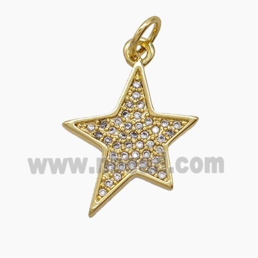 Copper Pendant Pave Zircon, Gold Plated